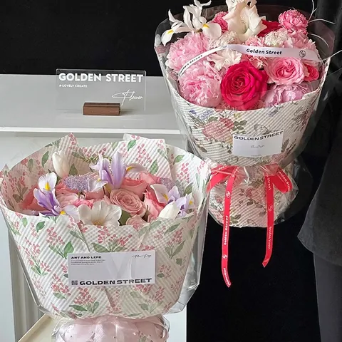 Embossed Waterproof Flower Wrapping Paper Floral Butterfly Pattern For Bouquet Gift Packaging DIY Craft Wedding Party Decoration