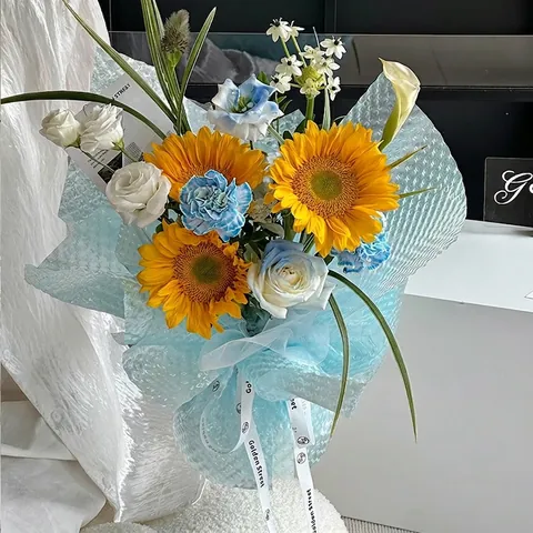 Waterdicht Bloemenverpakkingspapier Met Bellenstructuur Cellofaanvellen Bruisend Waterpatroon Verpakking Voor Boeket DIY Cadeau