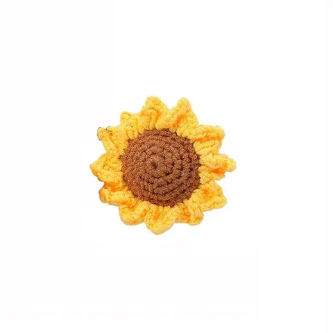 Handmade Crochet Sunflower Yarn Flowers DIY Floral Arrangement Material Pack With Iron Wire Teddy Velvet Fabric For Gift Packaging Home Decor