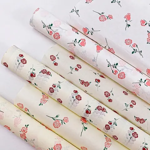 Rosen Bedrucktes Seidenpapier Blumenstrauß Geschenkpapier Für Blumen Geschenkverpackung Futter DIY Handwerk Elegantes Blumenmuster Seidenpapier