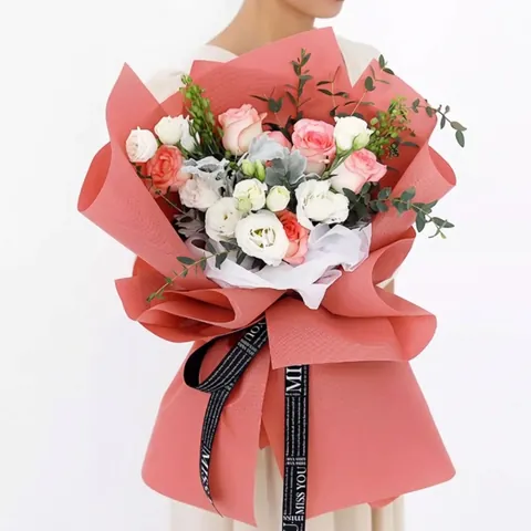 Carta da Imballaggio per Fiori Tinta Unita Impermeabile Kafen Stile Versailles Carta Kraft Opaca per Bouquet Decorazione Regalo