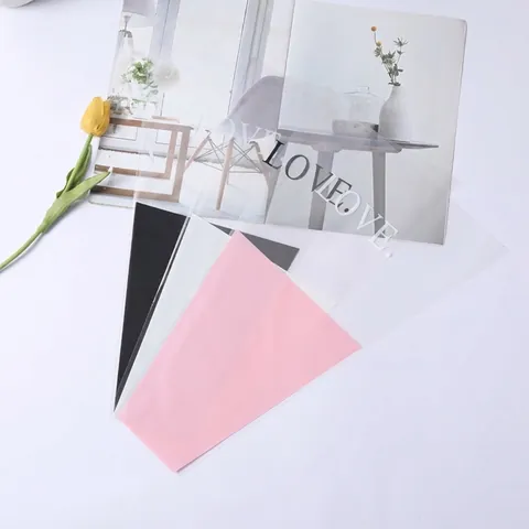 Waterproof Plastic Flower Bouquet Wrapping Bag Romantic Love Print Transparent Cellophane Florist Packaging For Valentine