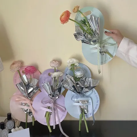 Flower Packaging Boxes Portable Paper Bags For Single Flower Bouquet Mother's Day Gift Wrapping Wedding Party Decoration