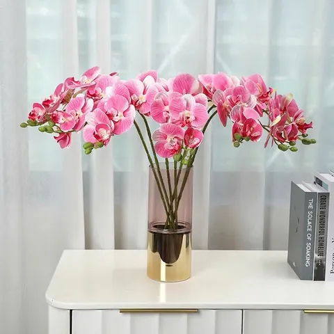 Ramo di Orchidea Phalaenopsis Artificiale Stampata in 3D Realistica Orchidea a Farfalla in Plastica Fiore Finto per Decorazioni per la Casa Ufficio Matrimonio