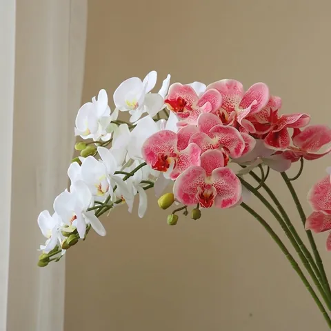 Ramo di Orchidea Phalaenopsis Artificiale Stampata in 3D Realistica Orchidea a Farfalla in Plastica Fiore Finto per Decorazioni per la Casa Ufficio Matrimonio