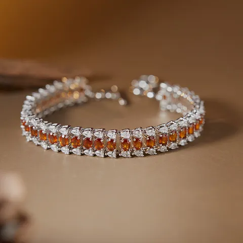 925 Sterling Silver Natural Gemstone Caterpillar Bracelet For Women Natural Sapphire Ruby Tsavorite Spessartine Tanzanite Jewelry