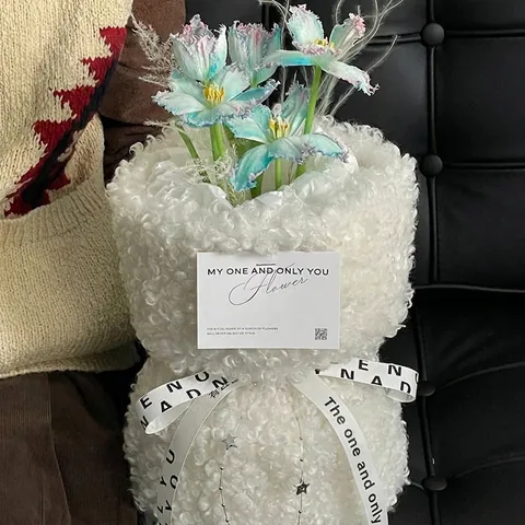 Teddy Fleece Lamb Wool Flower Bouquet Wrapping Fabric Ins Style Little Fragrance Gift Wrapping Material For Florist