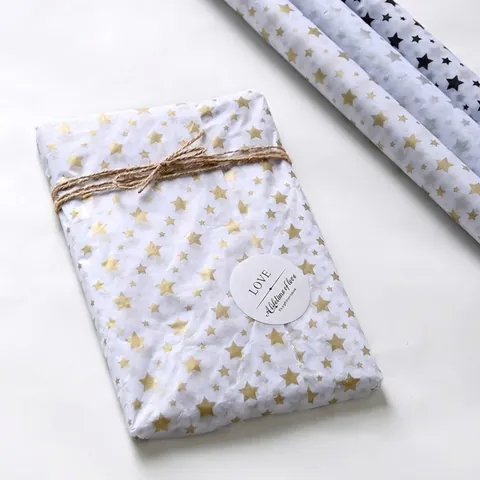 Korean Style English Newspaper Sydney Paper Flower Bouquet Wrapping Tissue Paper Bronzing Star Stripe Polka Dot DIY Gift Packaging Paper