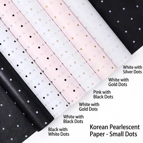 Koreaans Zijdevloeipapier Voor Bloemboeket Verpakking Grote Stippen Hart Patroon Voeringpapier Voor Cadeaudoos Taart Decoratie