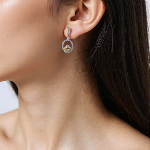 Natural Gemstone S925 Sterling Silver Stud Earrings For Women Amethyst Citrine Garnet Sapphire Pendant Necklace Jewelry
