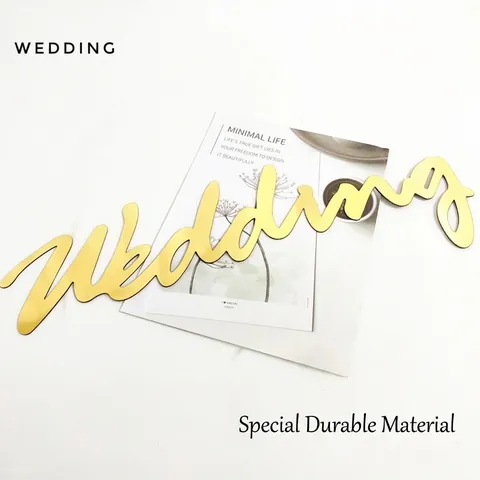 Hochzeitsauto Dekoration Alphabet Platte Love Wedding Kunststoff Bronzieren Kunst Schriftart Hochzeit Party Ornament Gold Rot