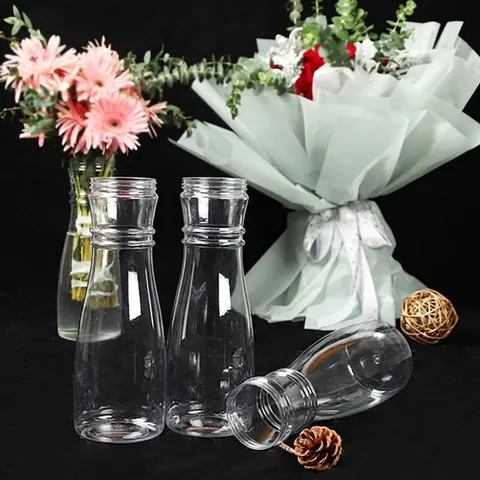 Clear Flower Bouquet Inner Liner Base Transparent Plastic Vase Floral Arrangement Support Tool For Wedding Home Decoration