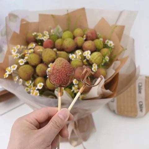 Plastic Flower Packing Support For Lychee Fruit Snacks Bouquet DIY Craft Fixed Bracket Flower Arrangement Tools Bamboo Sticks