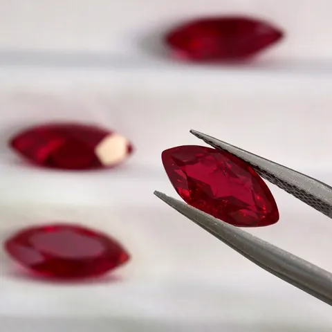 Marquise Slijpvorm In Het Lab Gemaakte Duivenbloedrood Robijn Losse Edelstein Gefacetteerde Steen Voor Sieraden Maken