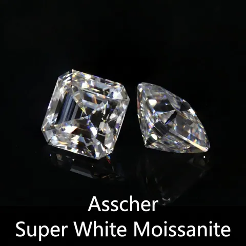 Asscher Cut Moissanite Loose Stone D Color VVS1 Clarity GRA Certified Lab Grown Diamond For Ring Earring Jewelry Making