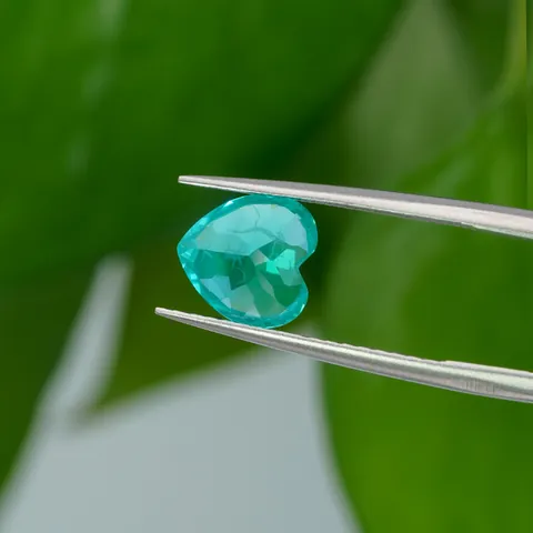 Lab Grown Heart Shape Paraiba Color YAG Garnet Loose Gemstone Faceted Paraiba Blue-Green Synthetic Gemstone For Jewelry Making