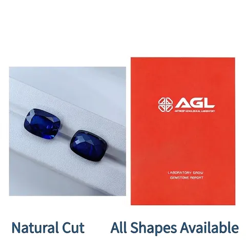 Lab Created Royal Blue Sapphire Cushion Cut Loose Stone Synthetic Gemstone With Inclusions For Jewelry Ring Making Accessory DIY
