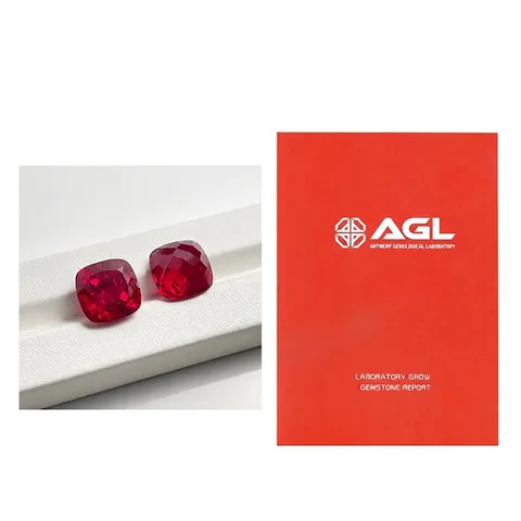 Lab Grown Ruby Cushion Cut Synthetic Red Gemstone With Inclusions For Jewelry Ring Inlay Settings Loose Stone