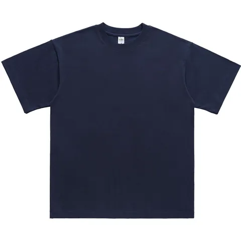 Camiseta de Algodón de Peso Pesado Unisex Ajuste Holgado Cuello Redondo Manga Corta Top Talla EE UU Color Sólido Casual Tee Para Hombres Mujeres