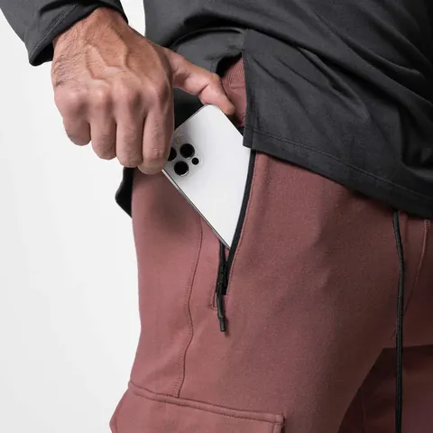 Men's European Size Multi-Pocket Cargo Joggers Slim Fit Cotton Blend Fitness Sports Pants Cuffed Hem Drawstring Bottom