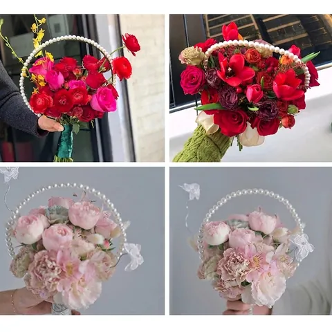 Moldable Artificial Pearl Chain Strand For Flower Bouquet Packaging DIY Floral Decoration Accessories Home Craft Ornament