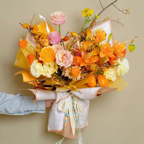 Blumenverpackungspapier Kraftpapier Im Jiangnan Landschaftsstil Bedrucktes Blumenstrauß Geschenkverpackungsmaterial Retro