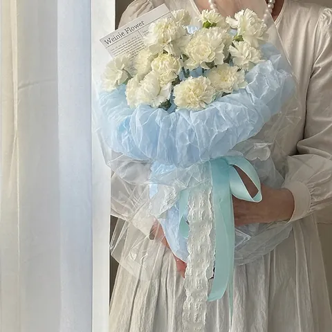 Carta da Imballaggio per Fiori Impermeabile Carta Velina con Texture Crema Puff per Bouquet Floreale Fai da Te Decorazioni per Feste