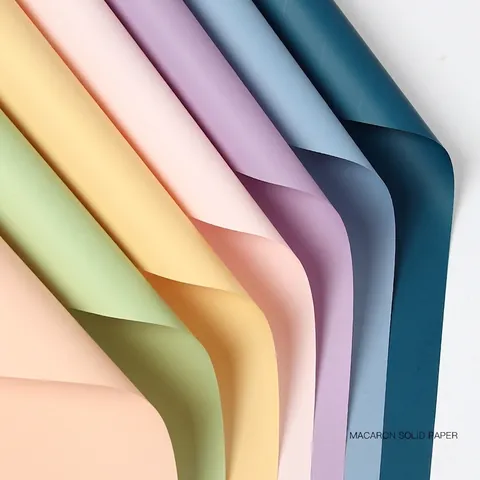 Macaron Solid Color Flower Wrapping Paper Waterproof Pearl Paper For Floral Bouquet Gift Wrap Korean Minimalist Packaging Paper