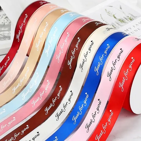 Just For You Bedrukt Satijnlint Polyester Decoratieve Linten Voor Geschenkdoos Boeket Taart Verpakking Bruiloft Feest Knutselen