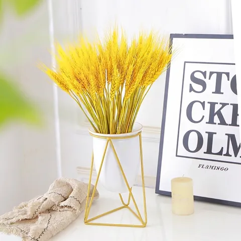Natural Golden Dried Barley Bouquet Real Wheat Ears For Opening Ceremony Wedding Decoration Rustic Dried Flowers For Farmhouse Home Decor Floral Arrangement
