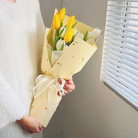 Cynthia Tulpe Blumenmuster Blumenstrauß Geschenkpapier Wasserdicht Kunststoff Geschenk Verpackungsmaterial Für Floristen Party