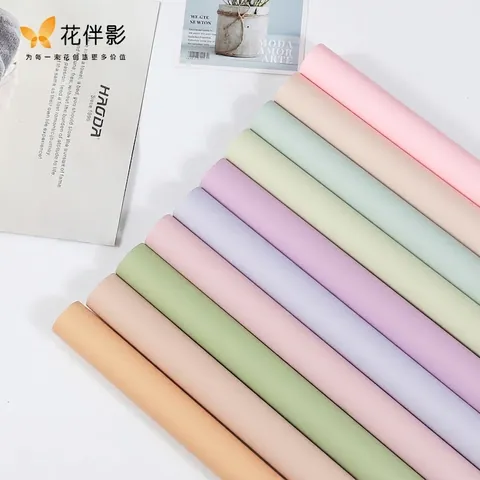 Korean Style Waterproof Flower Wrapping Paper Solid Color Matte Oya Paper For Bouquet DIY Gift Packaging Accessory Supplies