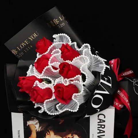 Korean Style Pearl Wave Mesh Flower Bouquet Wrap Gauze Pleated Border Lace Tulle Ribbon For Floral Decoration Gift Wrapping DIY Crafts