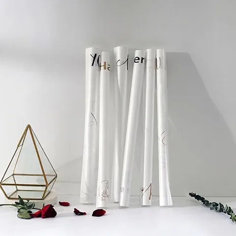 Waterproof Pearl Film Flower Wrapping Paper Gold Black English Letter Printed DIY Bouquet Gift Wrap Paper Material Supplies