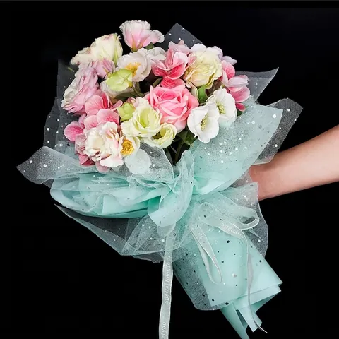 Malla de Princesa con Lentejuelas para Envoltura de Flores Material de Embalaje de Ramos Florales Decoración Romántica de Regalo para Bodas