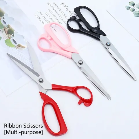 Multi-purpose Stainless Steel Floral Scissors Tailor Shears Ribbon Paper Cutter Ergonomic Handle For Flower Shop Sewing Gift Wrapping Office Tool