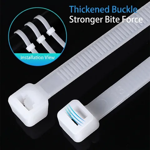 Durable Nylon Self-locking Cable Ties Strong Plastic Zip Ties For Home Office Cable Management Wire Organizer Straps