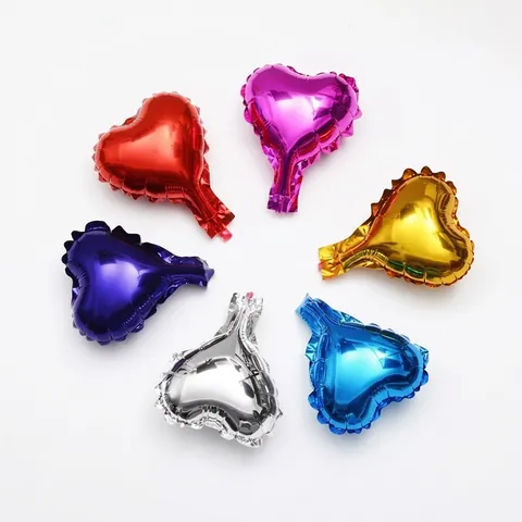 Heart Shaped Aluminum Foil Balloon Metallic Finish Decorative Balloon For Wedding Birthday Party Celebration Event Supplies