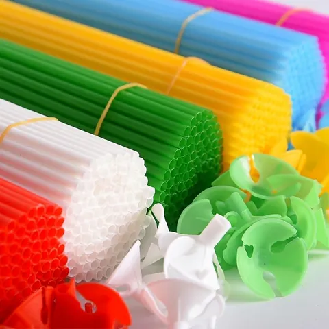 Long PVC Balloon Stick Support With Holder Cups Thickened Plastic Balloon Pole Stand For Party Celebration Wedding Room Decoration