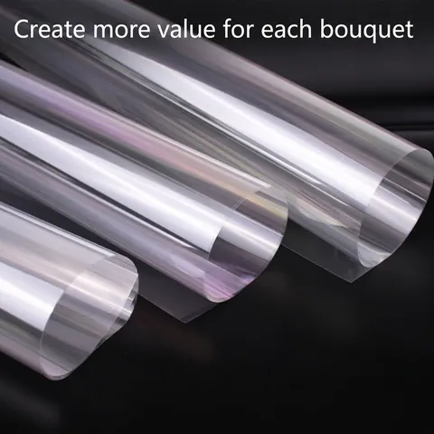 Clear Waterproof Cellophane Wrapping Paper Thickened OPP Plastic Film For Flower Bouquet Gift Box Packaging Party Decor