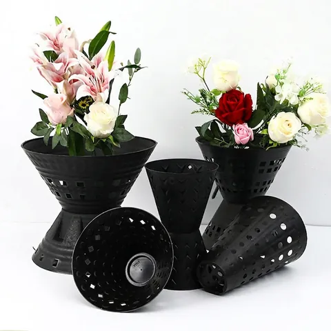 Revestimiento para Ramo Hueco de Plástico de Estilo Coreano Molde de Arreglo Floral Base Fija Para Florista Boda Fiesta DIY