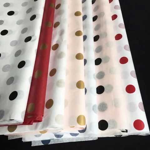 Polka Dot Seidenpapier Für Blumenstraußverpackung Goldfolie Rundpunkt Wasserdichtes Geschenkpapier Für Hochzeit Geschenk Deko