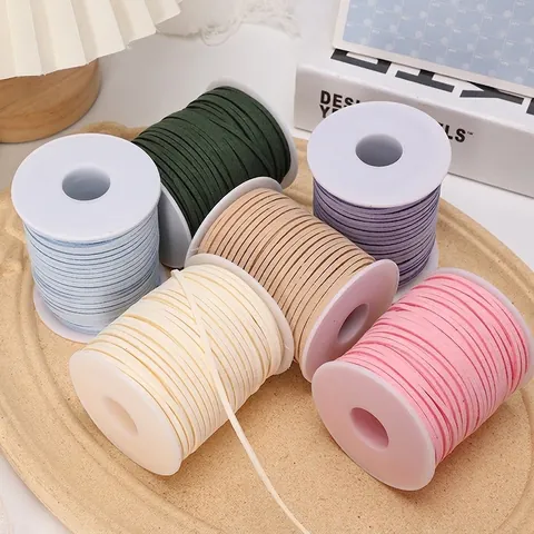 Koreanischer Stil Wildlederimitat Kordel Doppelseitiges Samtband Lederseil Für DIY Handarbeit Blumenverpackung Schnur