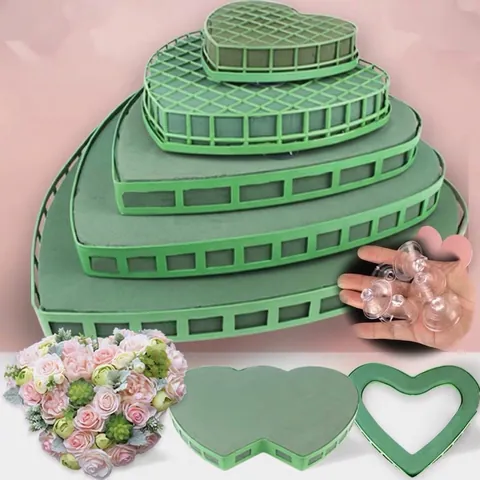 Heart Shape Floral Foam Suction Cup For Wedding Car Decoration Water Absorbent Flower Mud Base Tray Romantic Party Supplies Decor