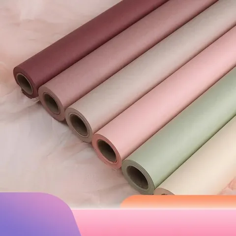 Waterproof Flower Wrapping Paper Roll Solid Color Matte Art Paper Bouquet Packaging Sheets For Florist Gift Wrapping Supplies