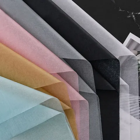 Waterproof Waxed Tissue Paper Flower Bouquet Wrapping Silk Paper Gift Packaging Lining Sheet Plain Color Floral Decor Material