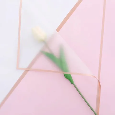 Waterproof Flower Wrapping Paper Gold Border Jelly Film Translucent Bouquet Packaging Paper For Florist Wedding Party Decoration Supplies