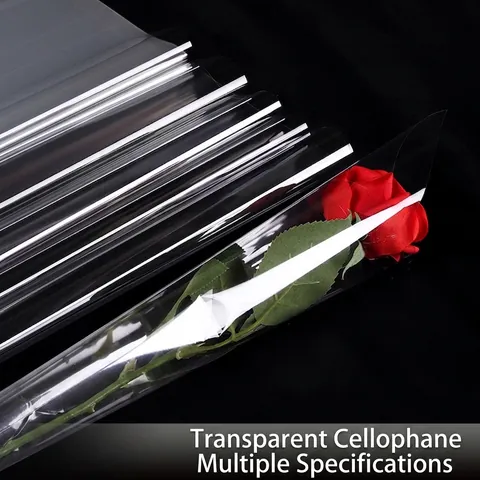 Transparent Floral Wrapping Paper Waterproof OPP Cellophane Gift Packaging Film For Flower Bouquets Florist Supplies Wedding Party DIY Craft