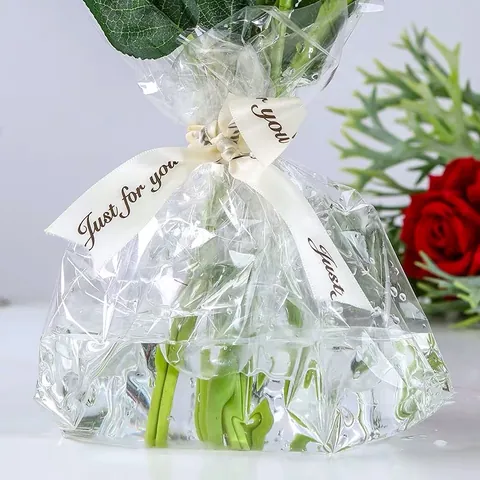 Transparent Floral Wrapping Paper Waterproof OPP Cellophane Gift Packaging Film For Flower Bouquets Florist Supplies Wedding Party DIY Craft