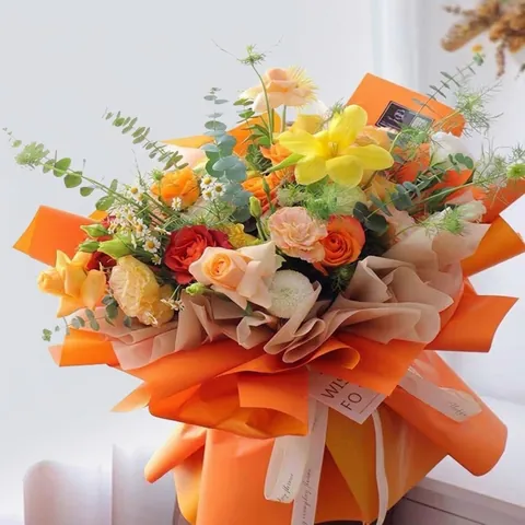 Waterproof Double Sided Matte Plastic Flower Wrapping Paper Two Color Gift Wrap For Bouquet Florist Supplies